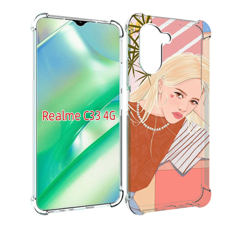 

Чехол MyPads летняя-девочка женский для Realme C33 4G, Прозрачный, Tocco