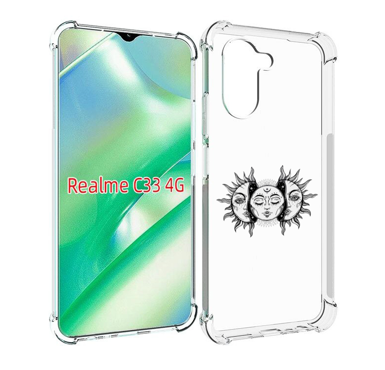 

Чехол MyPads луна-в-солнце для Realme C33 4G, Прозрачный, Tocco