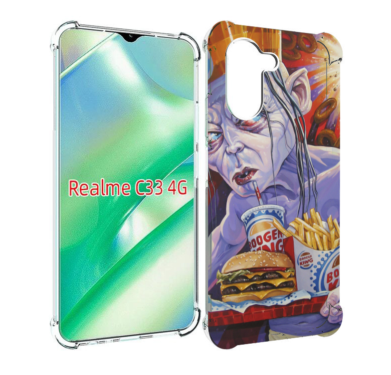 

Чехол MyPads любитель бургер кинга для Realme C33 4G, Прозрачный, Tocco