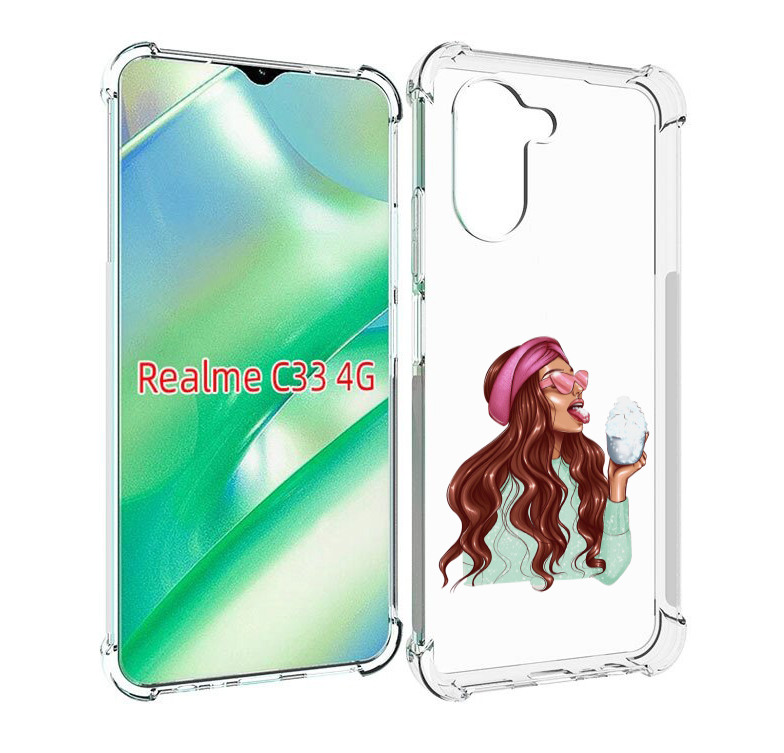 

Чехол MyPads любительница-снега женский для Realme C33 4G, Прозрачный, Tocco