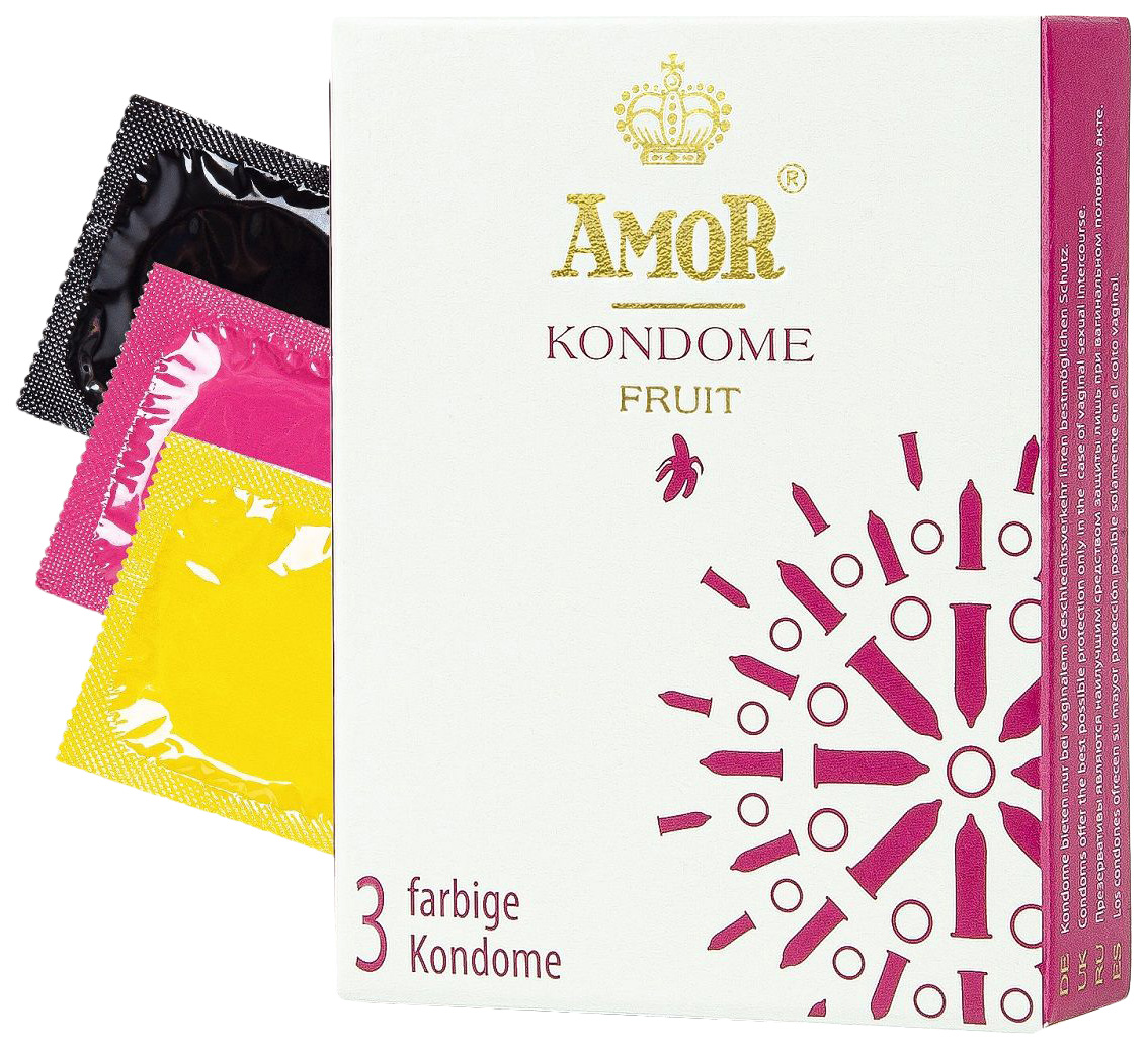 Купить Ароматизированные презервативы AMOR Fruit - 3 шт. AMOR, Ароматизированные презервативы AMOR Fruit 3 шт.