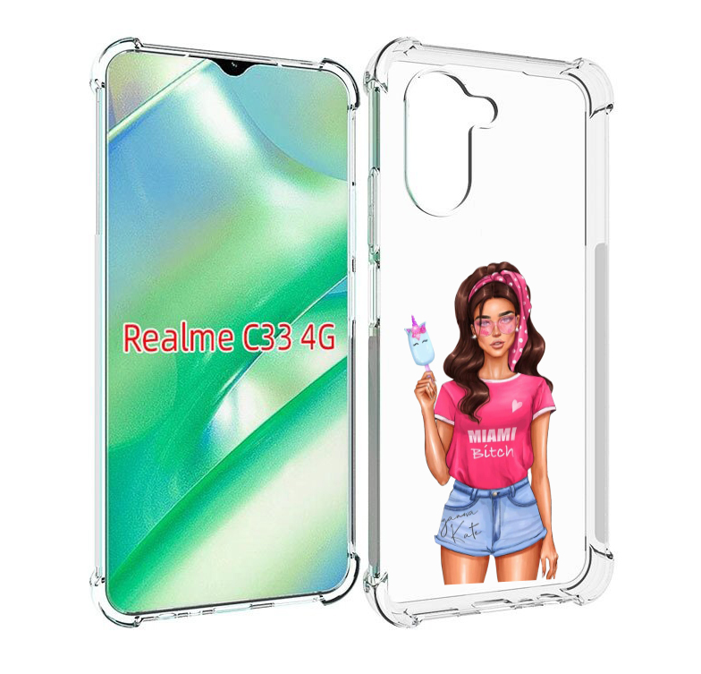 

Чехол MyPads майами-битч женский для Realme C33 4G, Прозрачный, Tocco