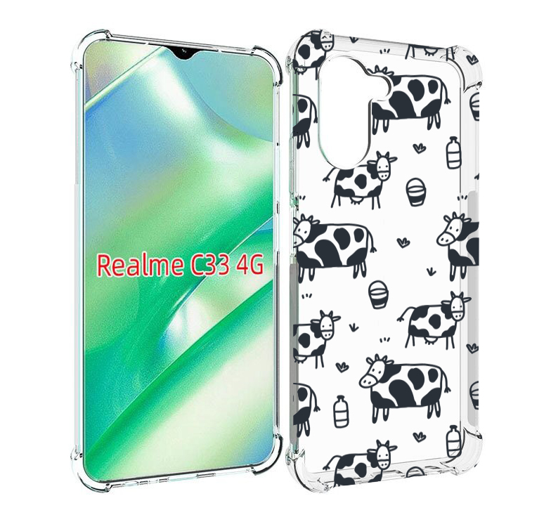 

Чехол MyPads маленькие-коровки для Realme C33 4G, Прозрачный, Tocco