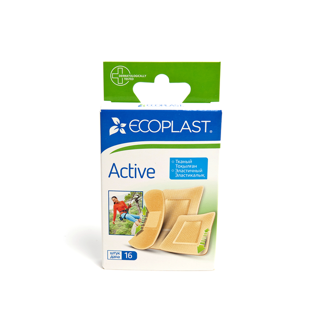 фото Набор пластырей медицинских active 16 шт. ecoplast