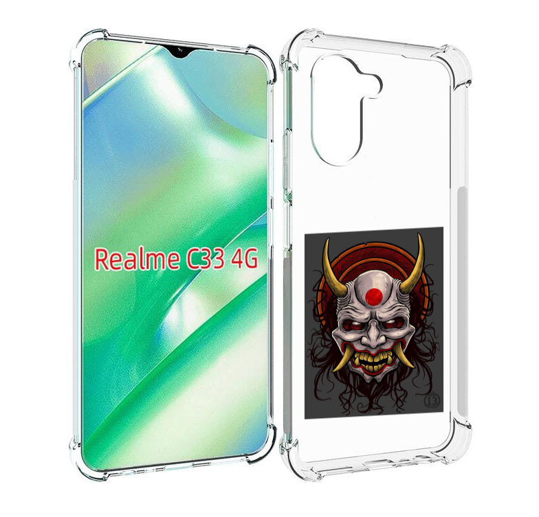 

Чехол MyPads маска с клыками и рогами для Realme C33 4G, Прозрачный, Tocco