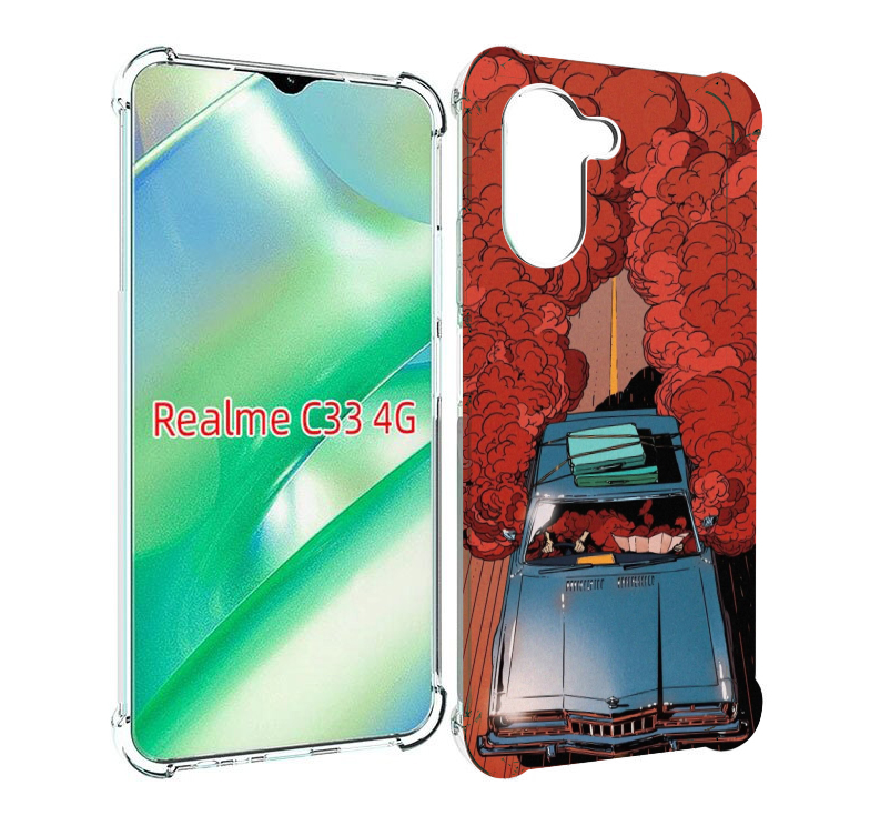 

Чехол MyPads машина мчится с дымком для Realme C33 4G, Прозрачный, Tocco