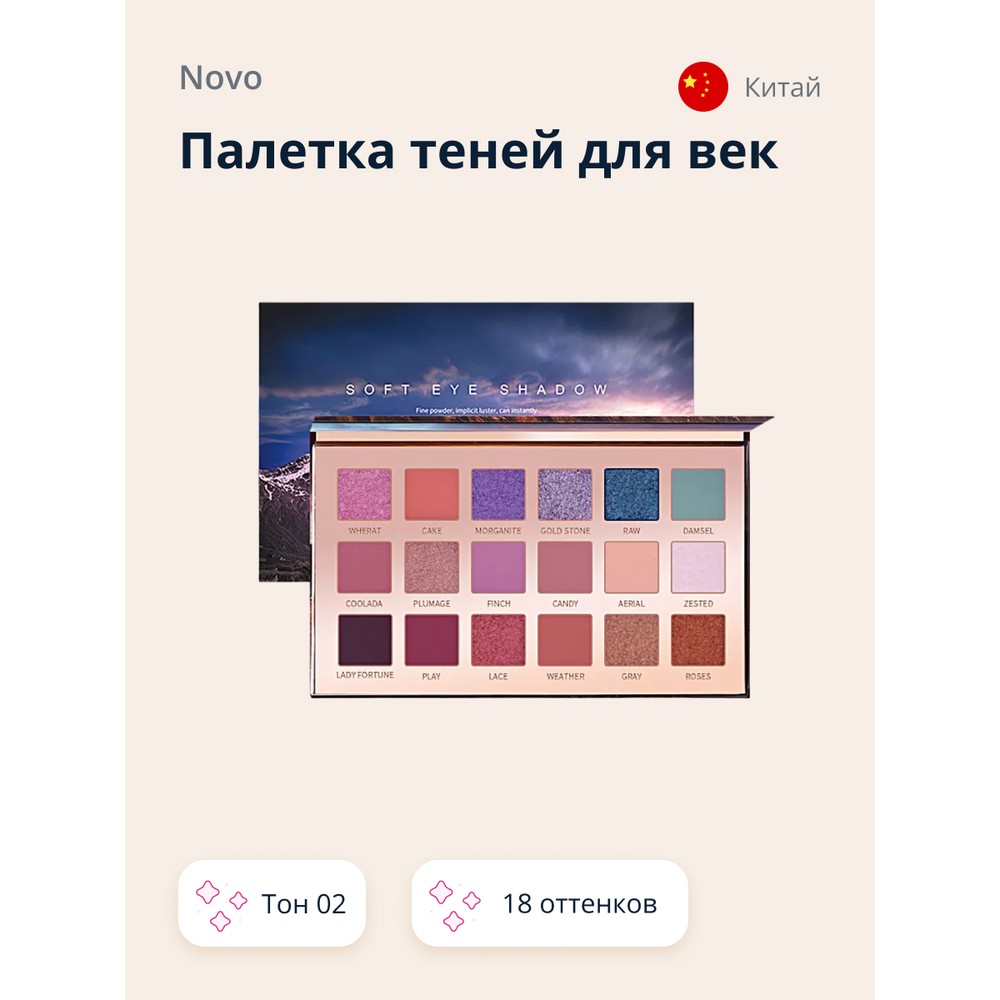 Палетка теней для век Novo Magical Palette тон 02