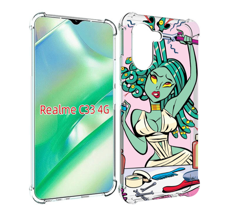 

Чехол MyPads медуза расчесывается женский для Realme C33 4G, Прозрачный, Tocco