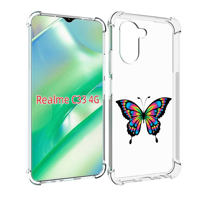 

Чехол MyPads мини-бабочка для Realme C33 4G, Прозрачный, Tocco