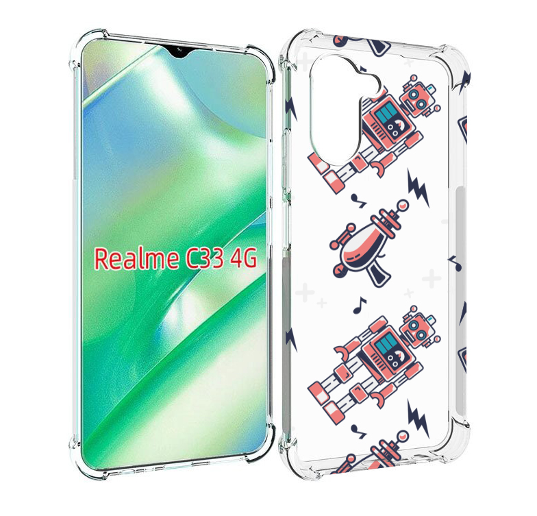 

Чехол MyPads мини-роботы для Realme C33 4G, Прозрачный, Tocco