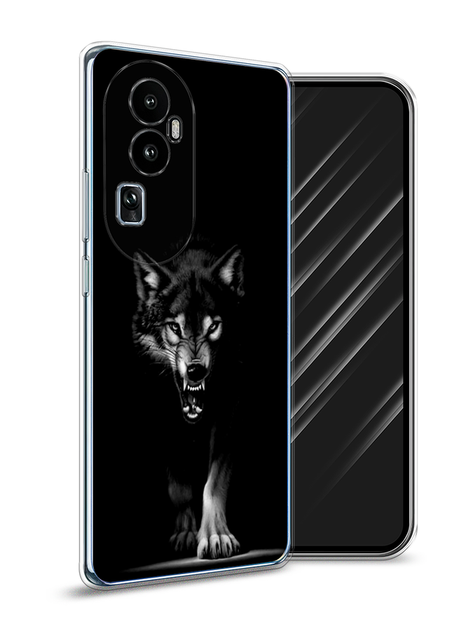 

Чехол Awog на Oppo Reno 10 "Волк выходит из ночи", Серый;черный;белый, 2514550-1