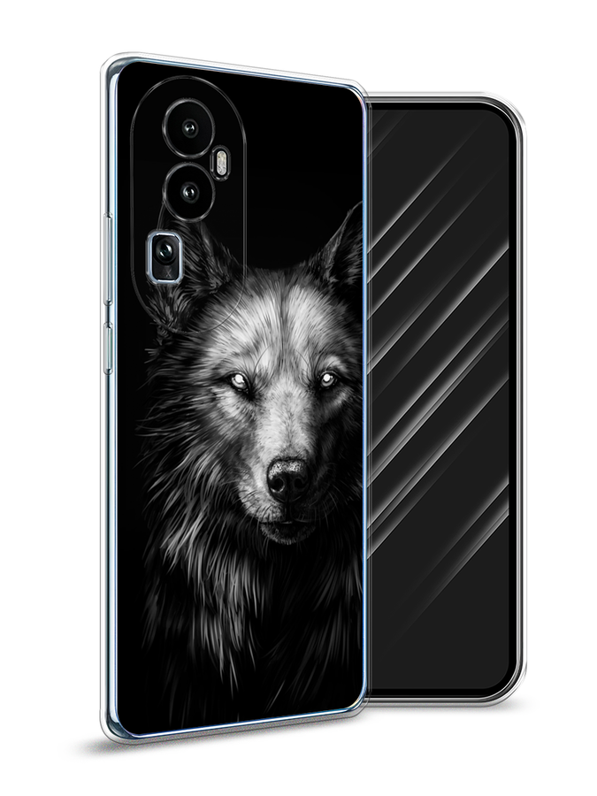 

Чехол Awog на Oppo Reno 10 "Волк черно белый", Серый;бежевый;белый, 2514550-1