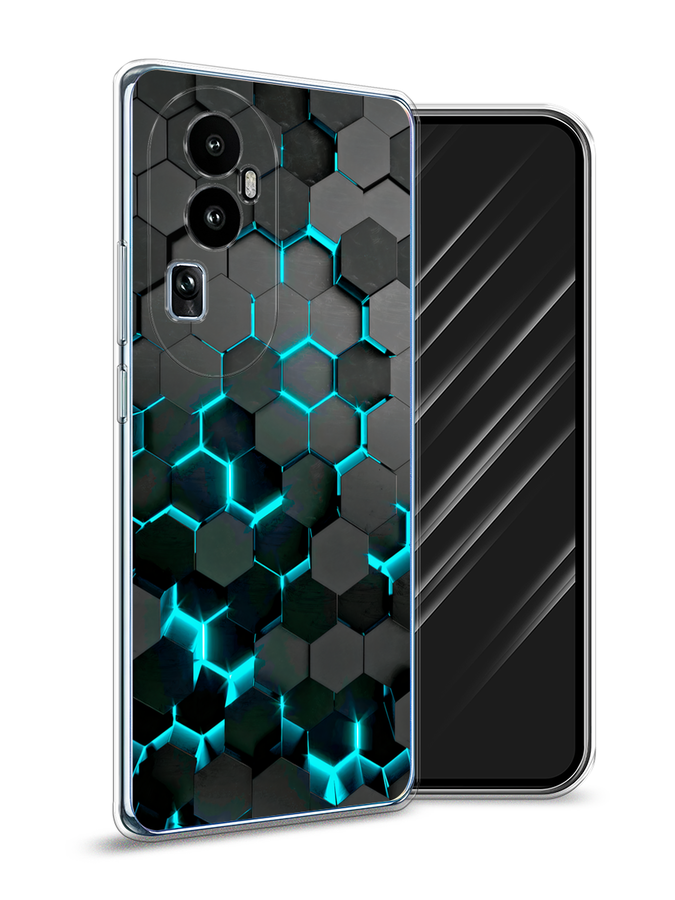 

Чехол Awog на Oppo Reno 10 "Соты бирюзовые", Черный;бирюзовый;синий, 2514550-3