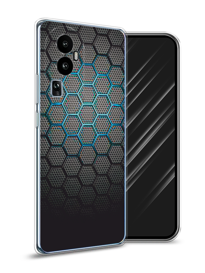 

Чехол Awog на Oppo Reno 10 "Бирюзовые соты", Бирюзовый;синий;черный, 2514550-3