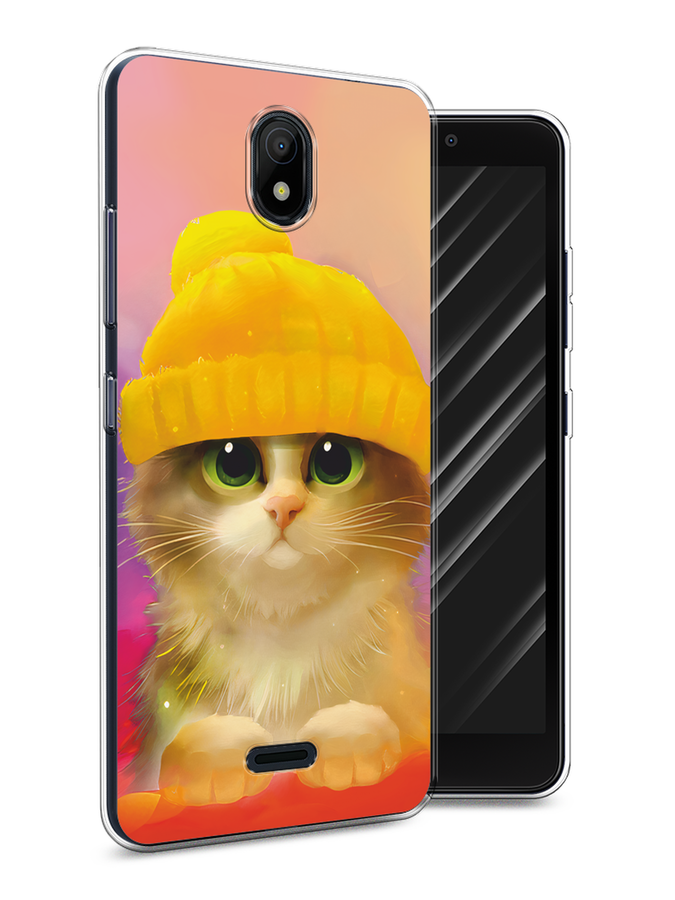 

Чехол Awog на Nokia C100 "Котенок в желтой шапке", Желтый, 125350-2