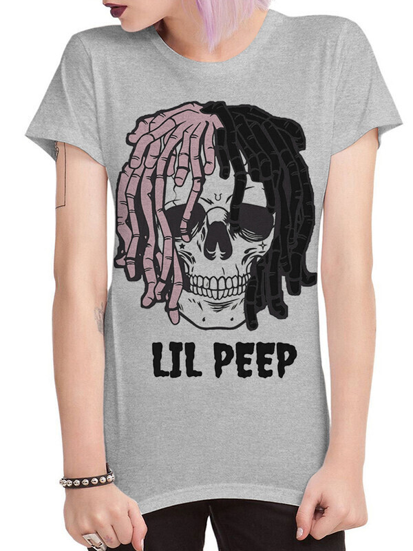 

Футболка женская Dream Shirts Lil Peep Женская 50007811 серая 2XL, Lil Peep Женская 50007811