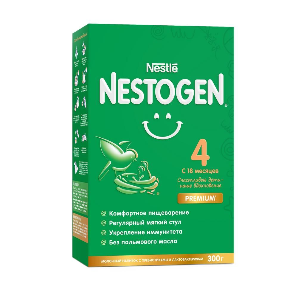 Молочко Nestogen 4 с пребиотиками и лактобактериями с 18 мес 300 г