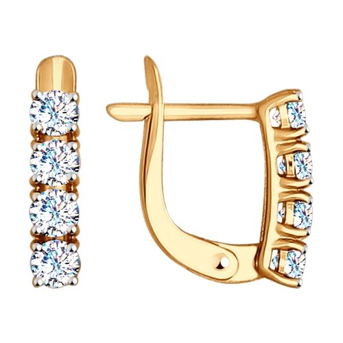 

Серьги из красного золота ЯХОНТ Золотой 153834, фианит, 153834