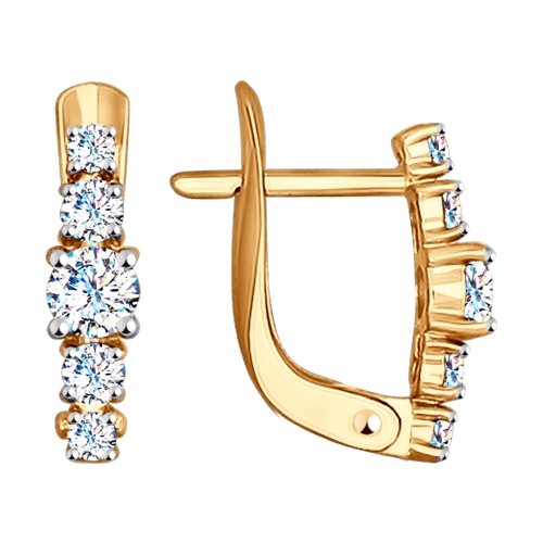 

Серьги из красного золота ЯХОНТ Ювелирный 153837, фианит, 153837