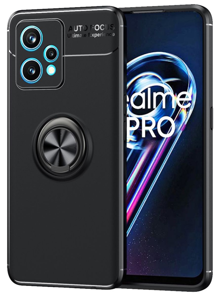 

Brodef Revolve Силиконовый чехол с кольцом для Realme 9 Pro Черный