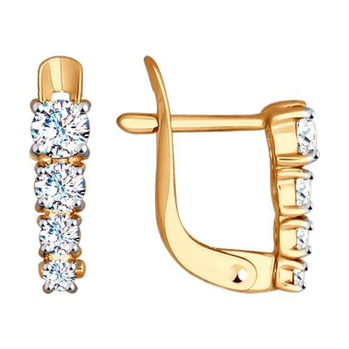 

Серьги из красного золота ЯХОНТ Ювелирный 153840, фианит, 153840