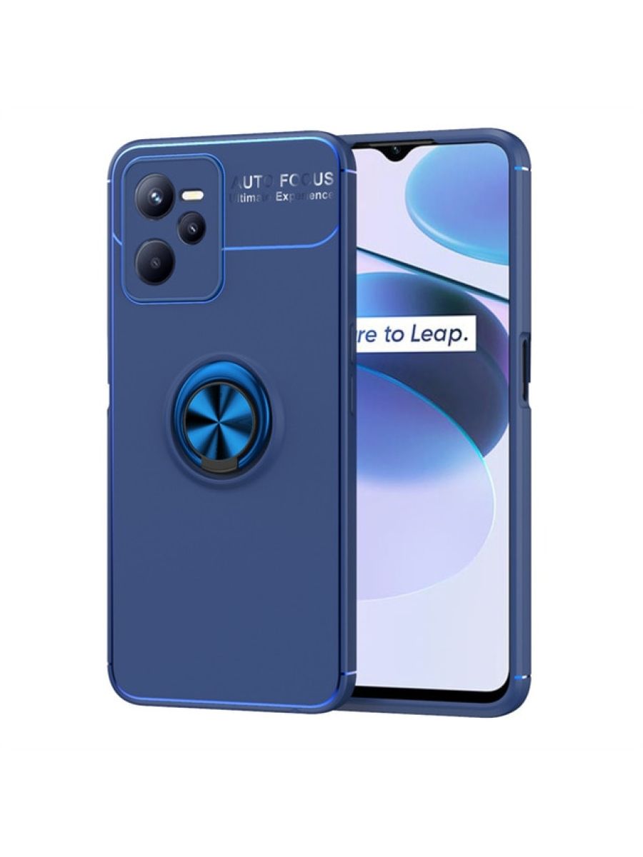 

Brodef Revolve Силиконовый чехол с кольцом для Realme C35 Синий