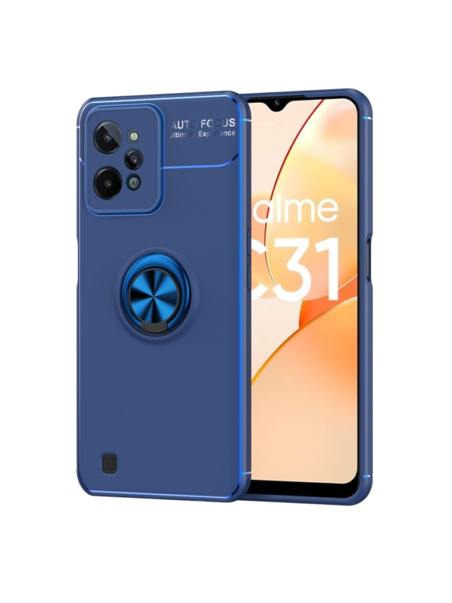 

Brodef Revolve Силиконовый чехол с кольцом для Realme C31 Синий
