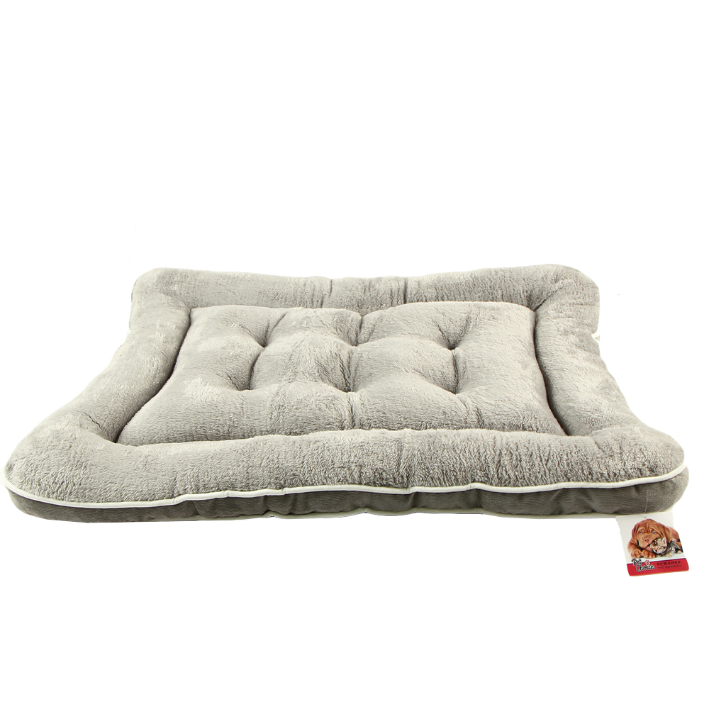 

Лежанка для кошек и собак Pet Choice искусственный мех, текстиль 53x73x8см серый