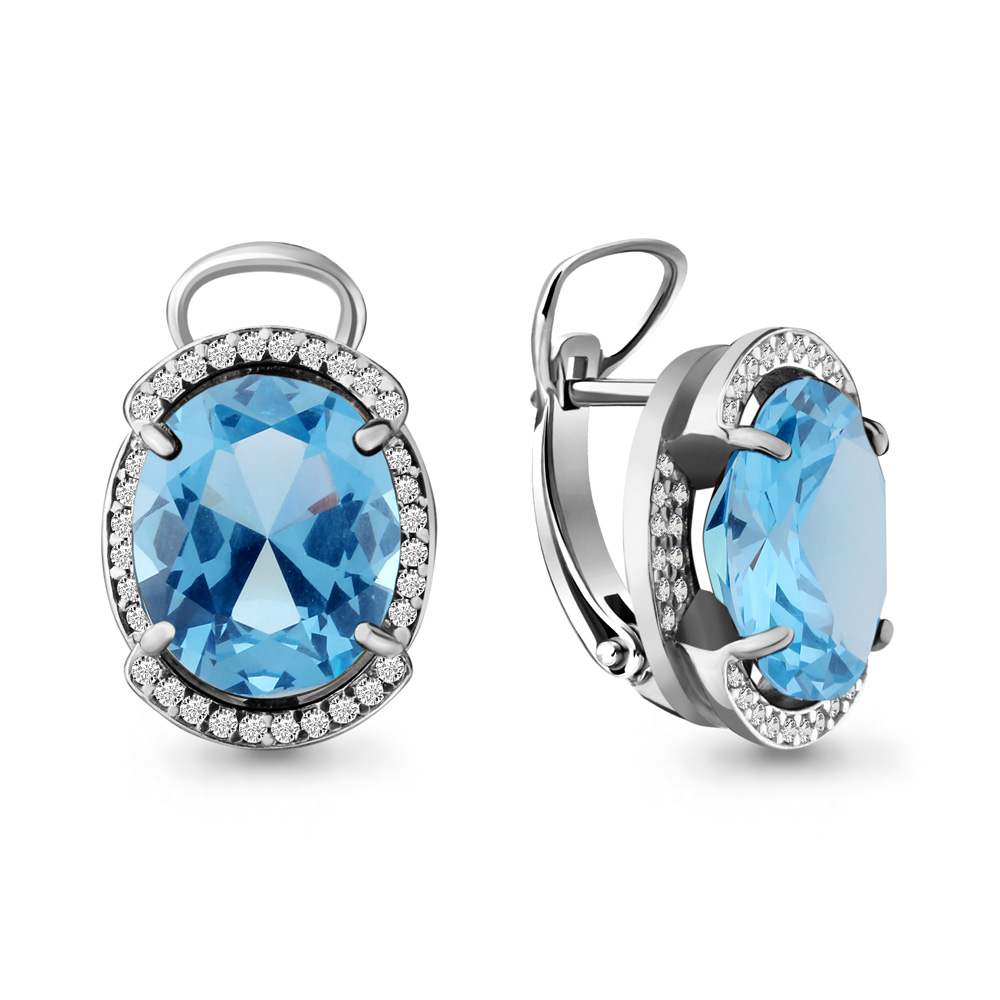 

Серьги из серебра с топазом Aquamarine 4479692А_925_р, 4479692А_925_р