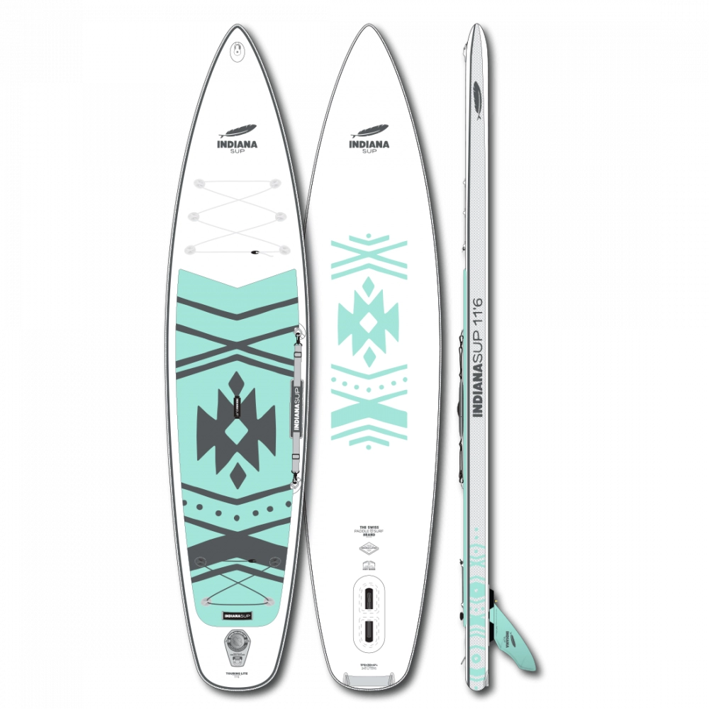 Сапборд надувной двухслойный Indiana 11.6 Touring LITE 2024 350x76.2x12 см, рюкзак, насос