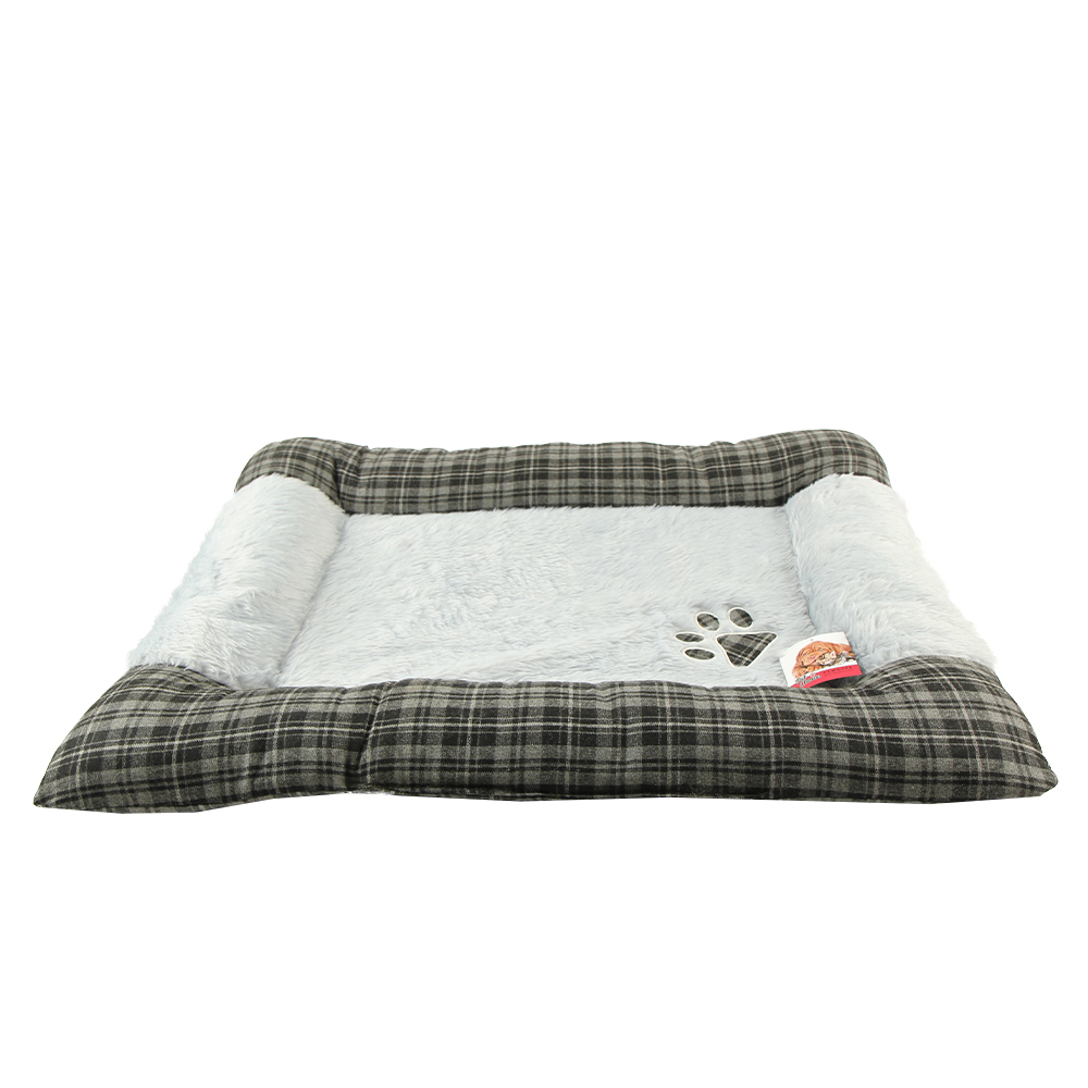 

Лежанка для кошек и собак Pet Choice искусственный мех, текстиль 75x95x10см серый