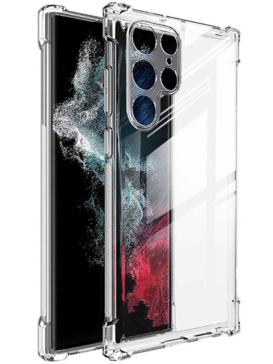 

Brodef Shield Силиконовый противоударный чехол для Samsung Galaxy S22 ultra прозрачный