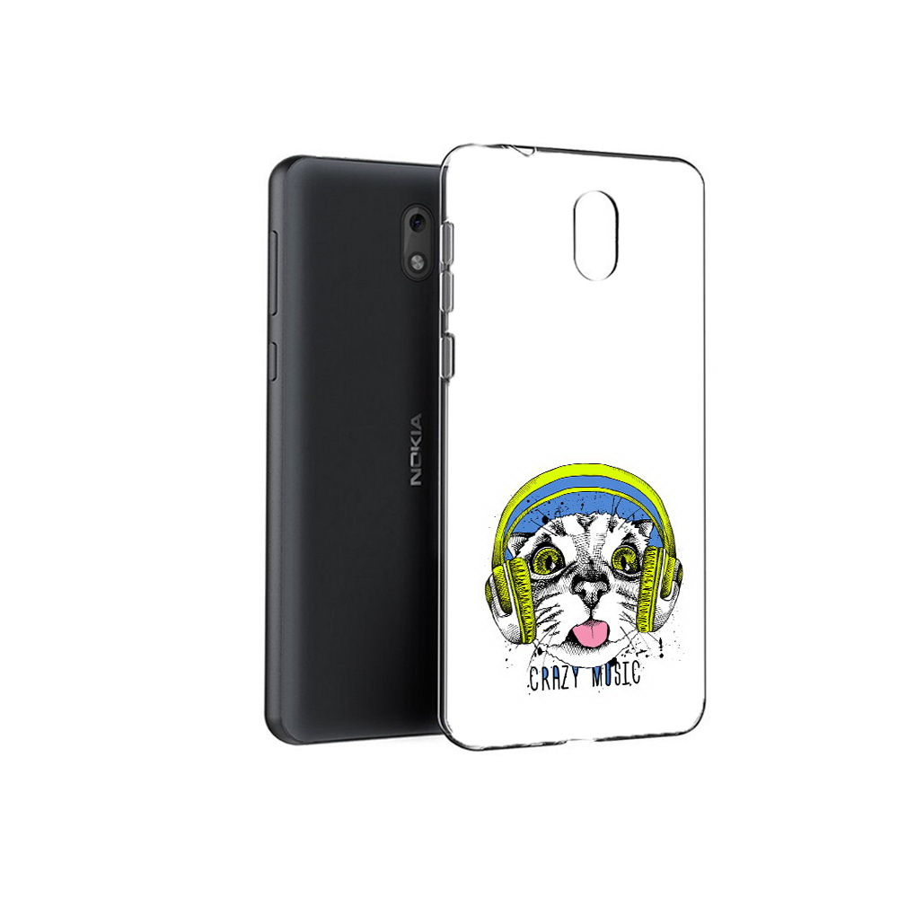 Чехол MyPads Tocco для Nokia 6 кошка в наушниках рисунок (PT60992.93.403)