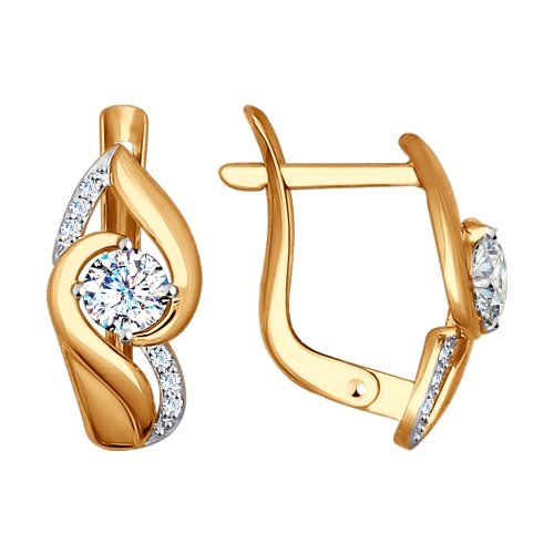 

Серьги из красного золота ЯХОНТ Золотой 155068, фианит, 155068