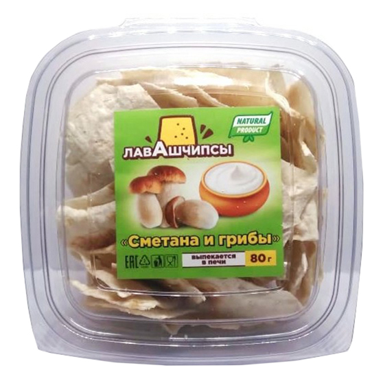 

Лавашчипсы со вкусом сметаны-грибов 80 г