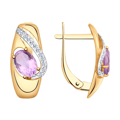 

Серьги из комбинированного золота с аметистом Yahont 155707, 155707