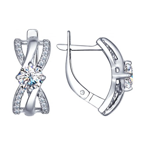 

Серьги из серебра с фианитом Яхонт Ювелирный 155964, 155964