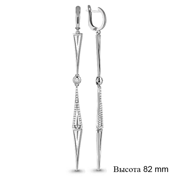 

Серьги из серебра с фианитом Яхонт Ювелирный 156433, 156433