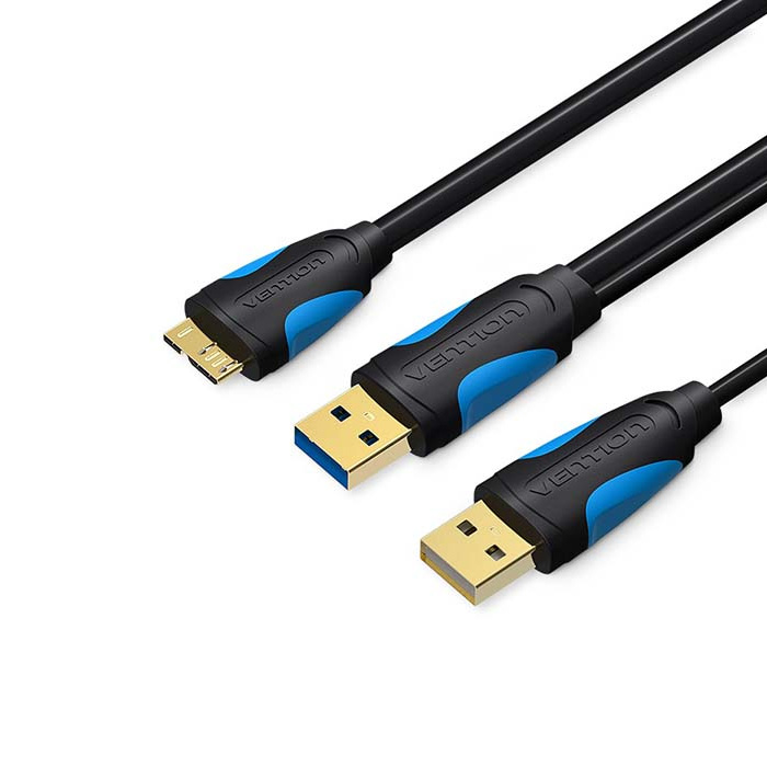 фото Кабель vention 2xusb a-micro usb b, m-m black (vas-a62-b025)