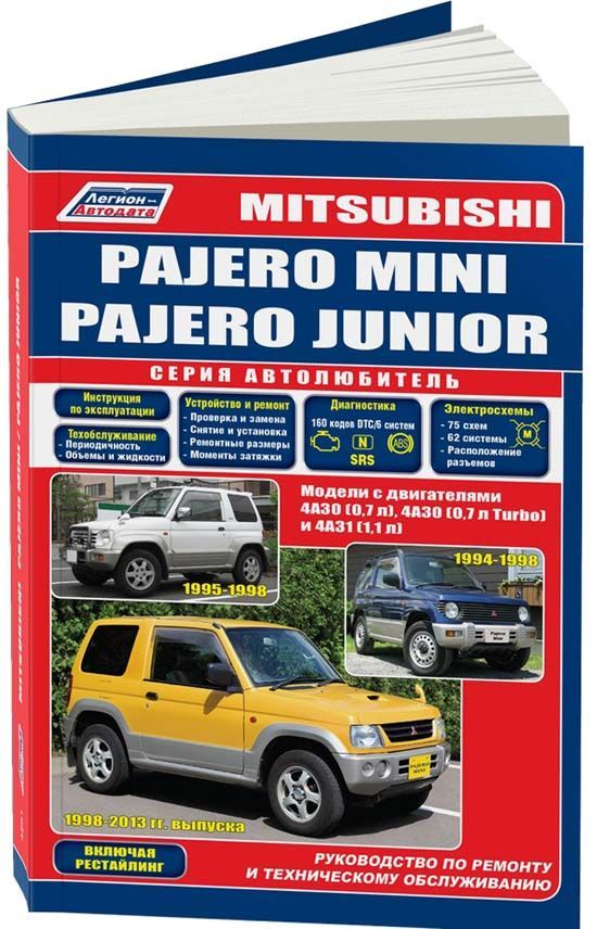

Mitsubishi Pajero Mini, Junior 1994-98/1998-13 с бенз. 4A30 (0,7) 4A30 (0,7 Turbo...
