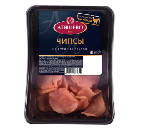 

Мясные чипсы Атяшево из куриных грудок сыровяленые 100 г