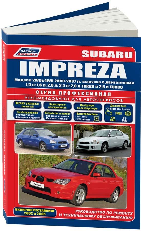 

Subaru Impreza 2000-07 включая рестайлинг с бензин. 1,5/1,6/2,0/2,5/2,0 Turbo/2,5...