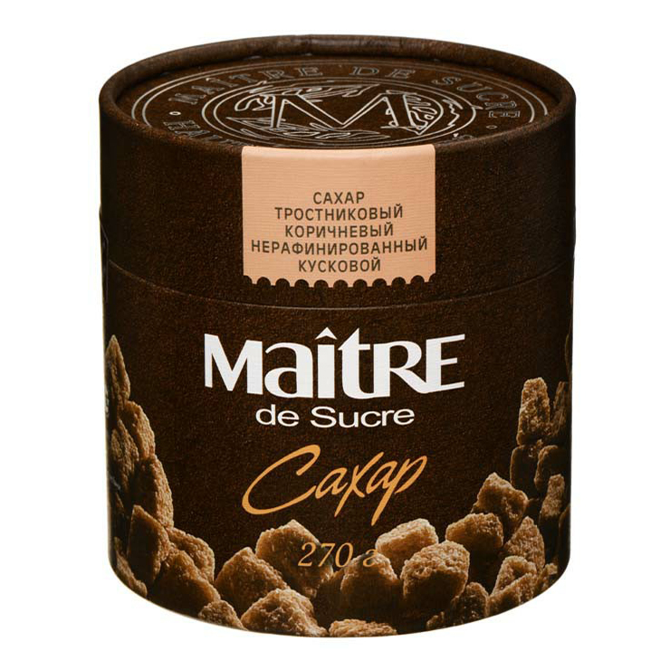 Сахар Maitre de Sucre тростниковый коричневый колотый 270 г