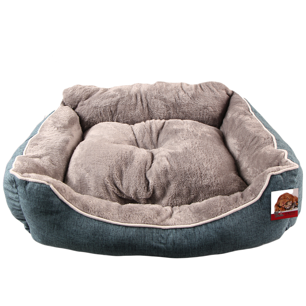 

Лежанка для кошек и собак Pet Choice текстиль, искусственный мех 70x50x20см серый