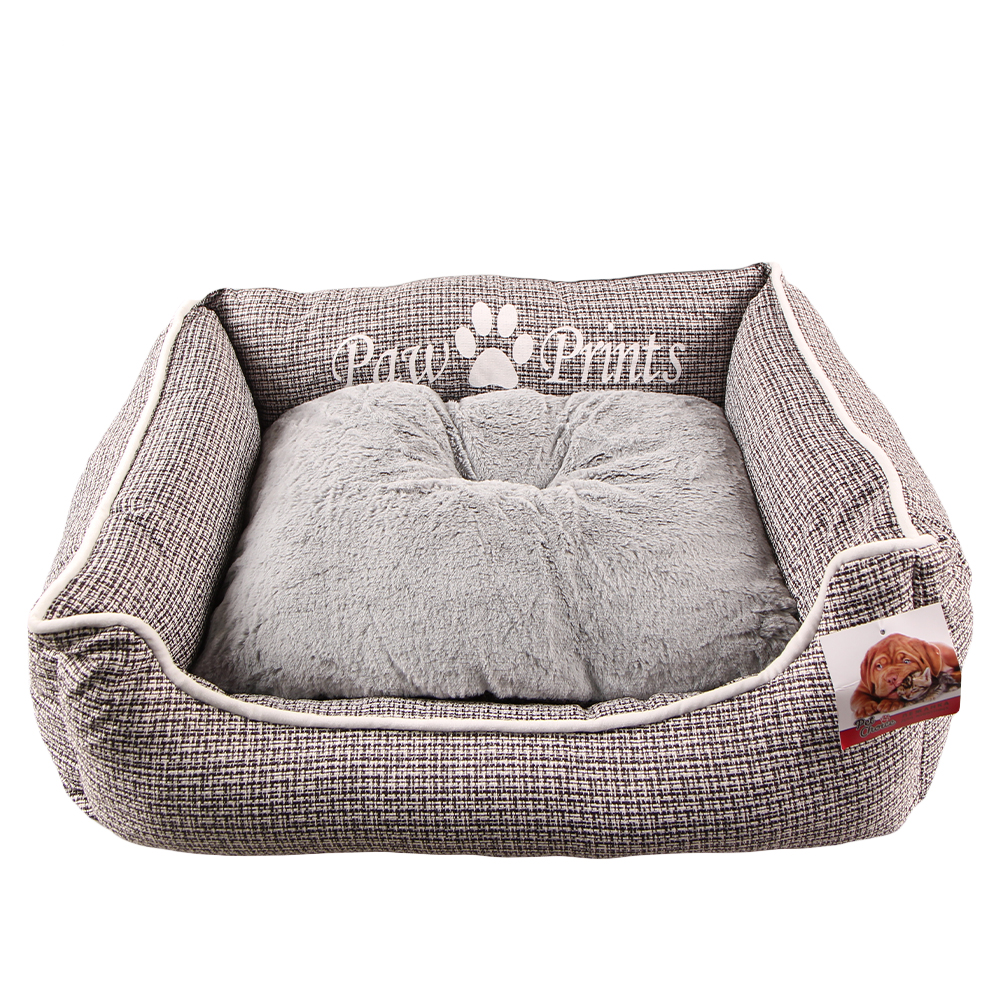 

Лежанка для кошек и собак Pet Choice текстиль, искусственный мех 80x60x19см серый