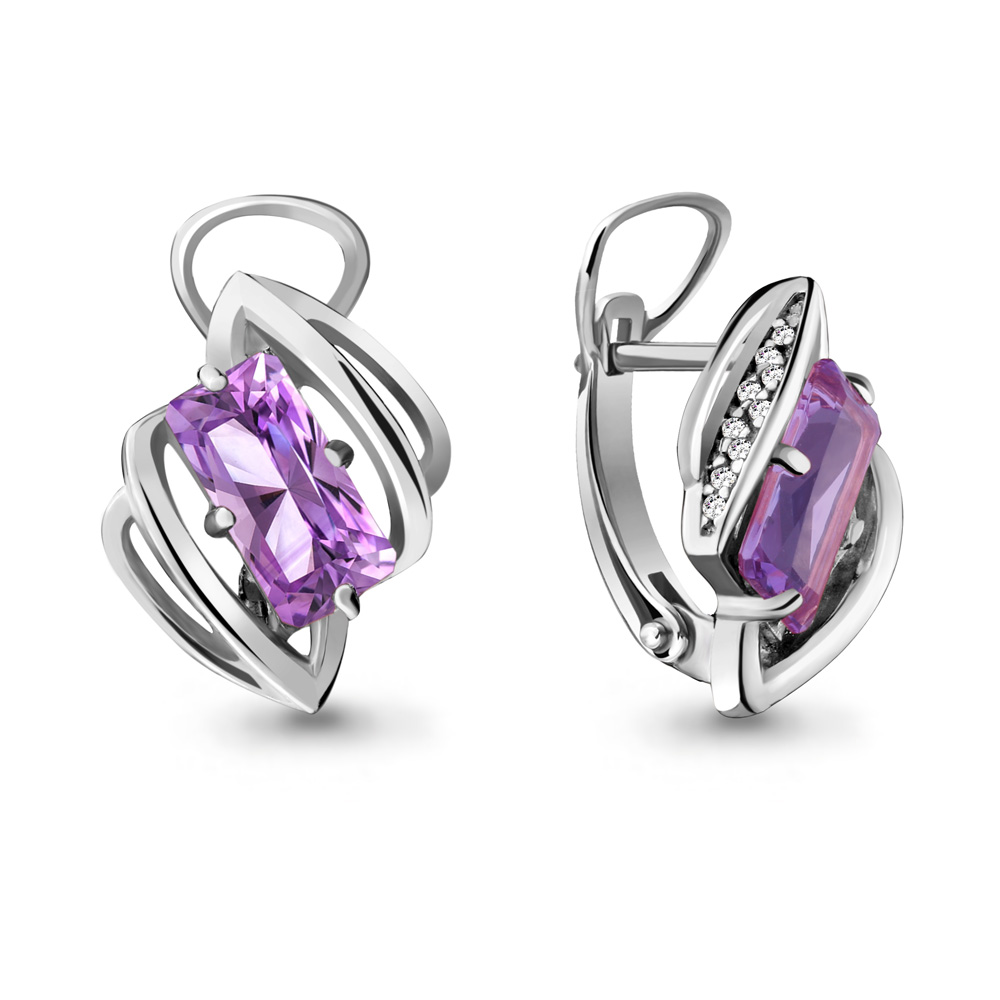 

Серьги из серебра с аметистом Aquamarine 4479704А_925_р, 4479704А_925_р