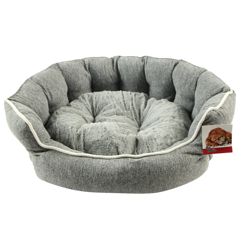 Лежанка для кошек и собак Pet Choice текстиль, искусственный мех 50x50x20см темно-серый