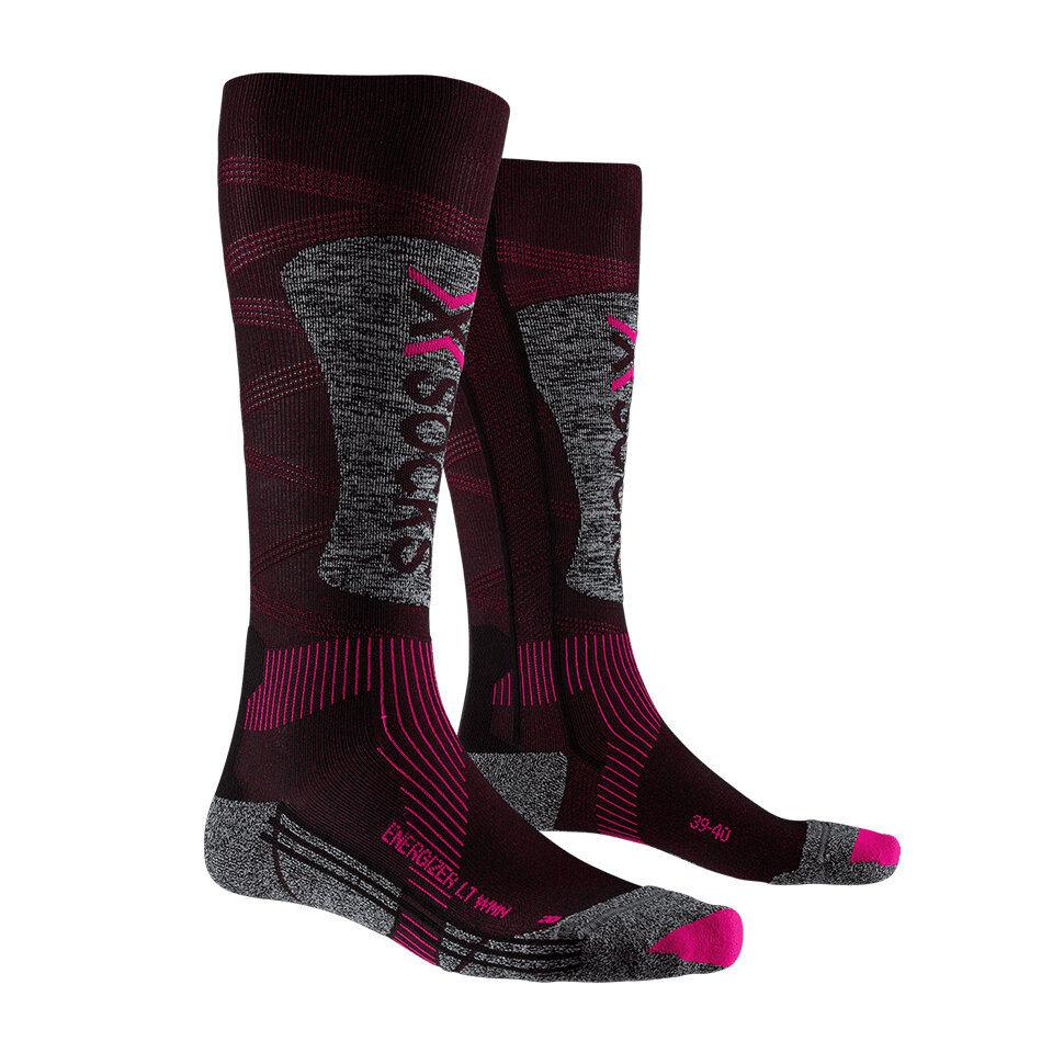 

Термоноски женские X-SOCKS Ski Energizer Lt 4.0 Black/Fluo Pink/Stone 2021 7613418034340