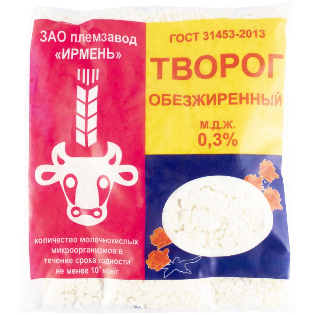 

Творог Ирмень обезжиренный 0,3% бзмж 500 г