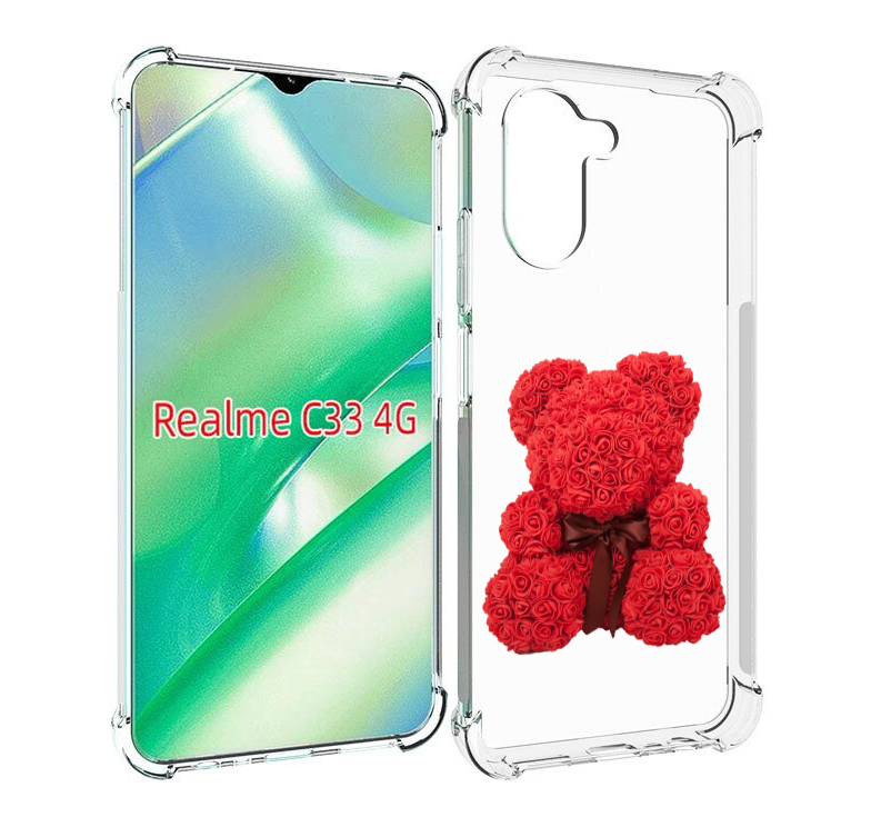 

Чехол MyPads мишка-из-розочек для Realme C33 4G, Прозрачный, Tocco